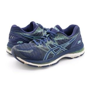 Asics Gel-Nimbus 20 Womens 7.5 Running Shoes Blue Lace Up Mesh Sneaker EUR 39